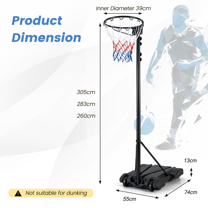 Adjustable 8.5-10 FT Basketball Goal - Fillable Base, Suitable for Kids, Teenagers, Adults - Perfect Solution for Basketball Game Practice at Home