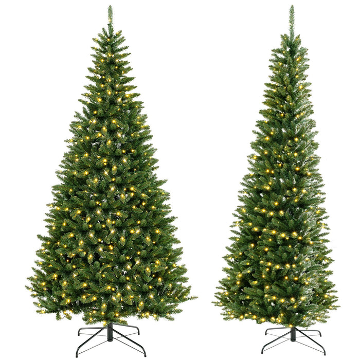 8 FT Pre-Lit Artificial Christmas Tree with 360 Warm White LED Lights