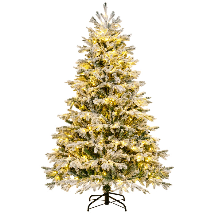 Pre-Lit Artificial Christmas Tree with PE PVC Branch Tips and Warm White LED Lights-4.5 ft