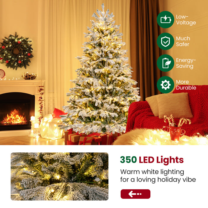 Pre-Lit Artificial Christmas Tree with PE PVC Branch Tips and Warm White LED Lights-4.5 ft