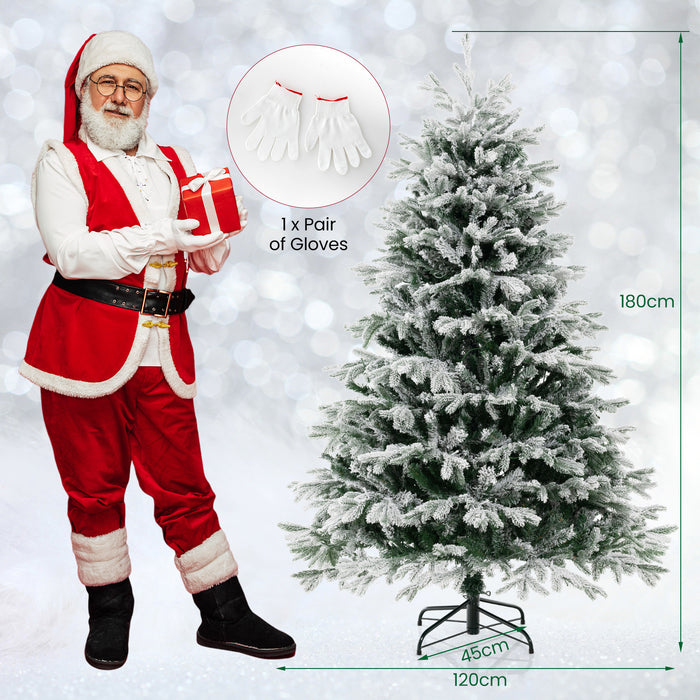 Pre-Lit Artificial Christmas Tree with PE PVC Branch Tips and Warm White LED Lights-4.5 ft