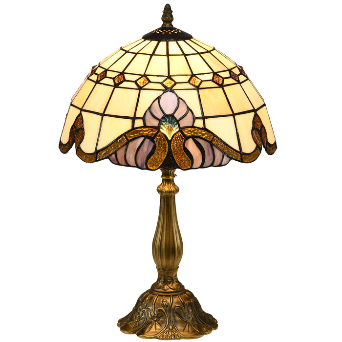 Artisan Stained Glass - Vintage-Style Bedside Table Lamp with Decorative Night Light - Ideal for Bedroom, Living Room Ambiance