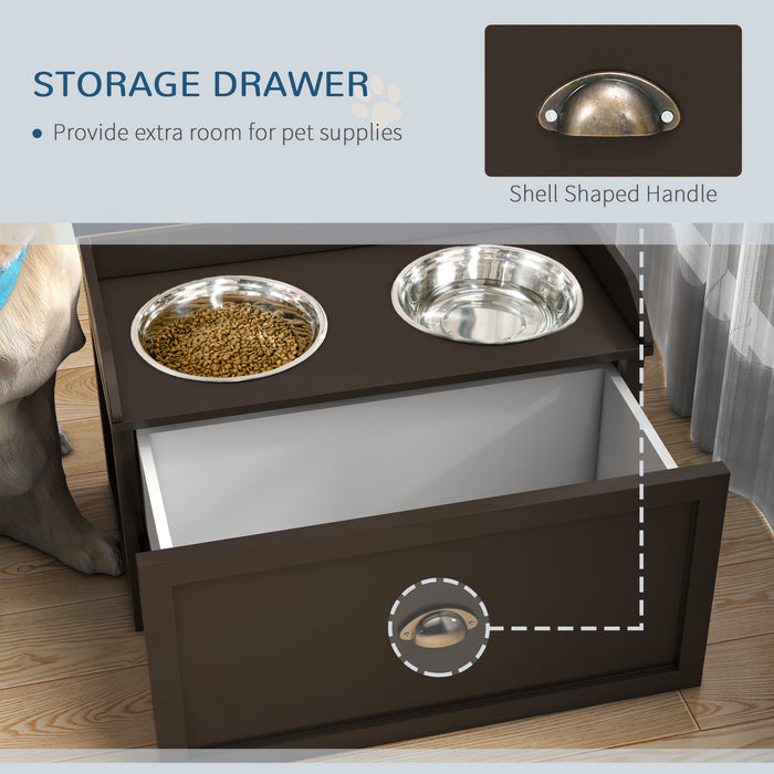 Elevated Stainless Steel Dog Feeding Station - Large Dog Bowls with 21L Food Storage Drawer - Perfect for Big Breed Mealtime Comfort