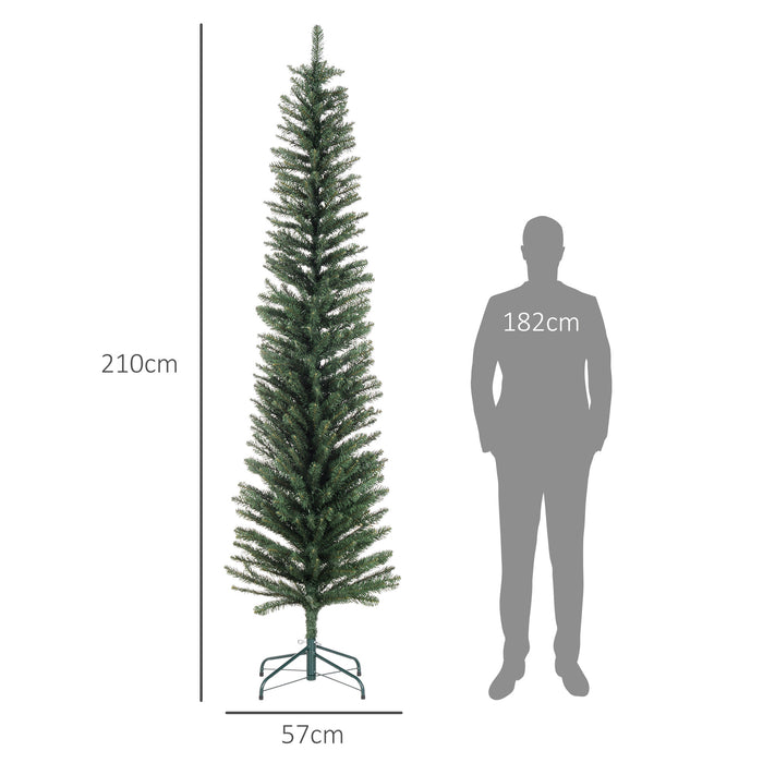 HOMCOM 7ft Artificial Bare Pencil Christmas Tree - Green