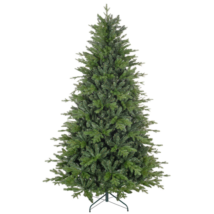 7ft Artificial Xmas Tree with Metal Stand - 2445 Branch Tips for Full, Lush Appearance, Easy Assembly - Perfect for Home or Office Holiday Decor