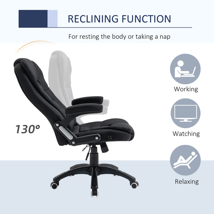 Ergonomic Desk Chair with Adjustable Height and Reclining Tilt - Comfortable Armrests and Lumbar Support - Ideal for Home Office and Long Working Hours