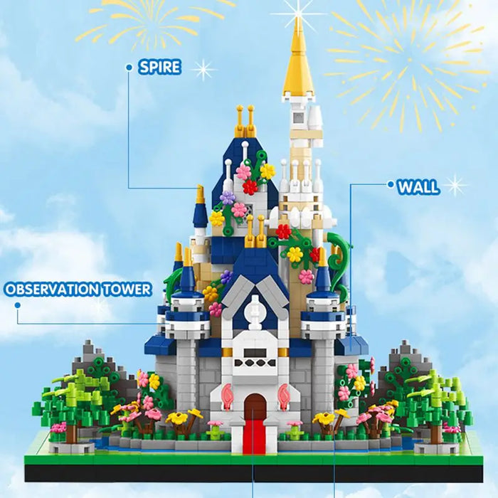 Castle Building Blocks Toy - DIY City Model Set, Fairy Tale Princess Castle Model Bricks, Creative Ornaments - Perfect Children's Christmas Gift Solution