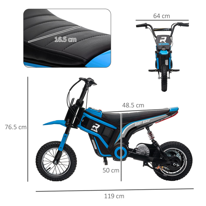 Electric Motorbike with 24V Power - Twist Grip Throttle, Musical Horn, 12-Inch Pneumatic Tires, Up to 16km/h Speed - Perfect Ride-On for Kids, Blue