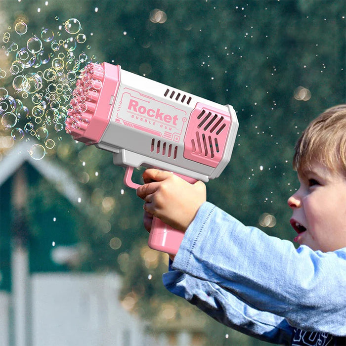 Automatic Handheld Bubble Machine - 40-Hole, Space Light, Battery-Free Children's Electric Toy - Perfect for Kids without Bubble Water