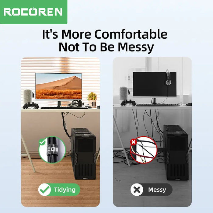 Rocoren - Cable Organizer Wire Winder, USB Cable Management and Charger Protector - Perfect for Phone, Mouse, and Earphone Cable Holder with Cord Protection