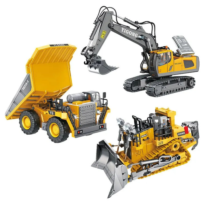 RC Toys - Remote Control Excavator, Dump Truck and Bulldozer - Electric Fun Playset for Boys and Excellent Gift for Kids