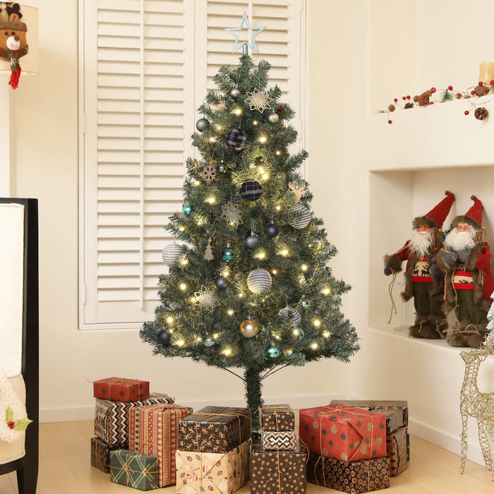 HOMCOM 5ft Pre-Lit and Decorated Christmas Tree | Aosom UK