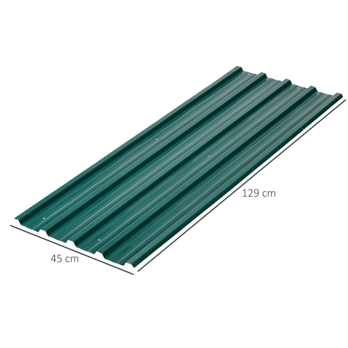 Galvanised Corrugated Roofing Sheets - 12-Pack Metal Panels for Greenhouses, Sheds & Carports, 129x45cm - Ideal for DIY Outdoor Structures in Green