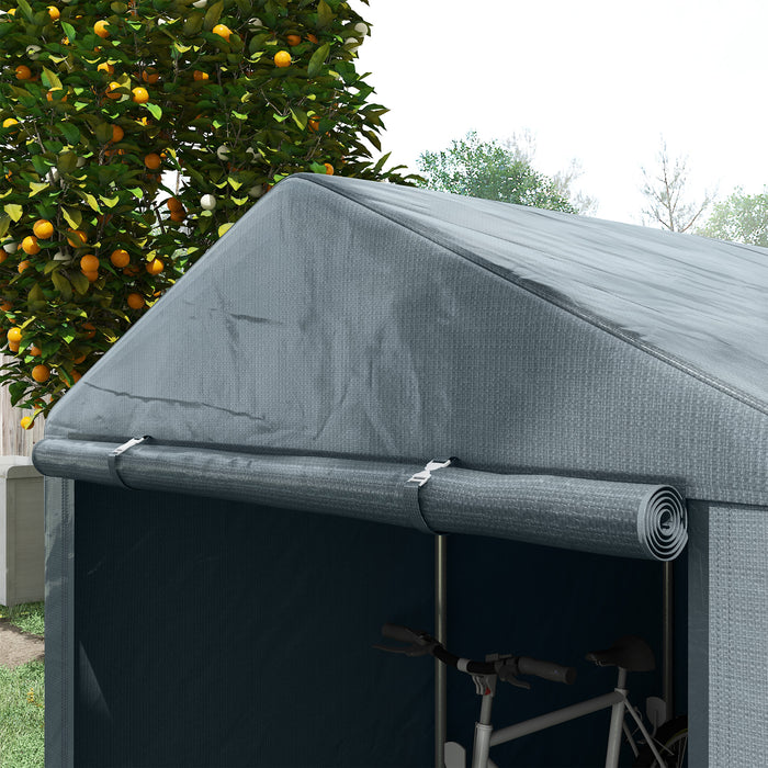 Garden Storage Shed Tent 1.6 x 2.2m - Includes Accessories, Dark Grey - Ideal Outdoor Organizer for Tools and Equipment