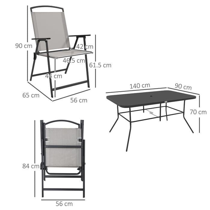 7-Piece Metal Patio Dining Set - Outdoor Folding Chairs & Tempered Glass Table - Ideal for Garden Seating & Entertaining 6 Guests