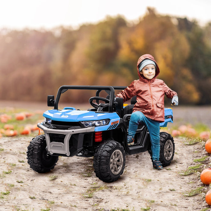 12V Dual-Seater Children's Electric Ride-On Car - Includes Electric Bucket and Remote Control - Perfect for Kids' Adventure Play