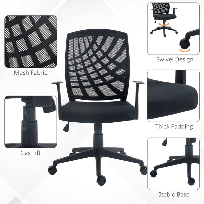 Ergonomic Mesh Desk Chair - Height Adjustable and Swivel Wheels - Comfortable Seating for Home Office Use