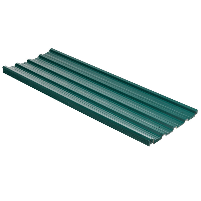 Galvanised Corrugated Roofing Sheets - 12-Pack Metal Panels for Greenhouses, Sheds & Carports, 129x45cm - Ideal for DIY Outdoor Structures in Green