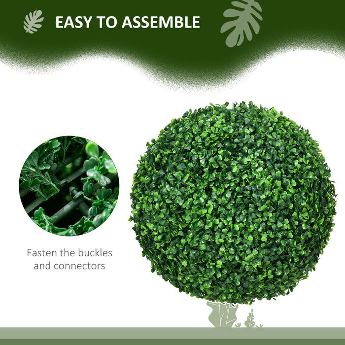 Artificial Topiary Balls Twin Pack - 40cm Faux Boxwood Decorative Spheres, Indoor/Outdoor Hanging Greenery - Home & Garden Elegant Décor Solutions