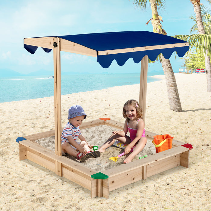 Woodland Kids - Adjustable Height Sandbox with Protective Corners - Ideal Outdoor Play Equipment for Children