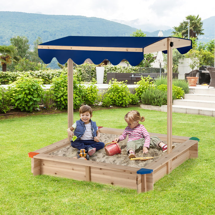 Woodland Kids - Adjustable Height Sandbox with Protective Corners - Ideal Outdoor Play Equipment for Children