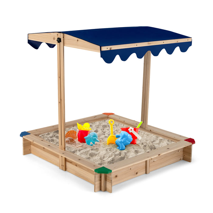 Woodland Kids - Adjustable Height Sandbox with Protective Corners - Ideal Outdoor Play Equipment for Children