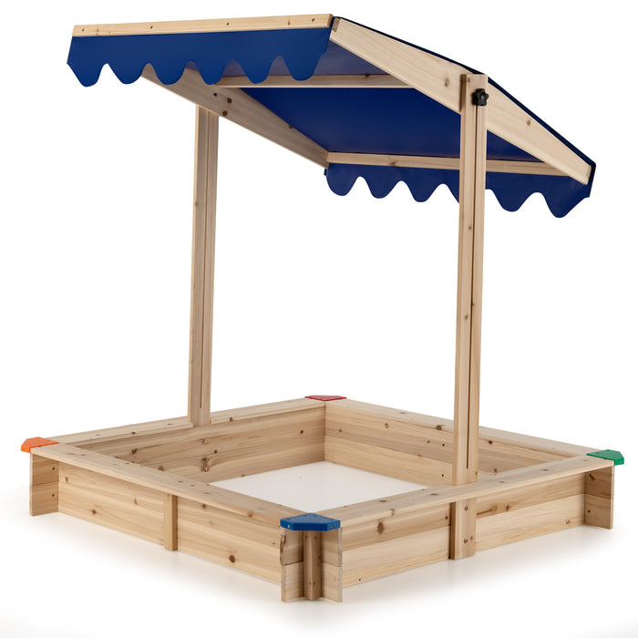 Woodland Kids - Adjustable Height Sandbox with Protective Corners - Ideal Outdoor Play Equipment for Children