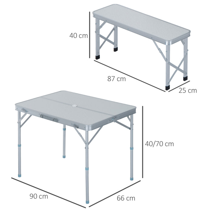 Lightweight Folding Table and Chairs Set - Portable Aluminium Camping Dining Combo for Picnic, Garden & Patio - Ideal for Outdoor BBQs and Gatherings