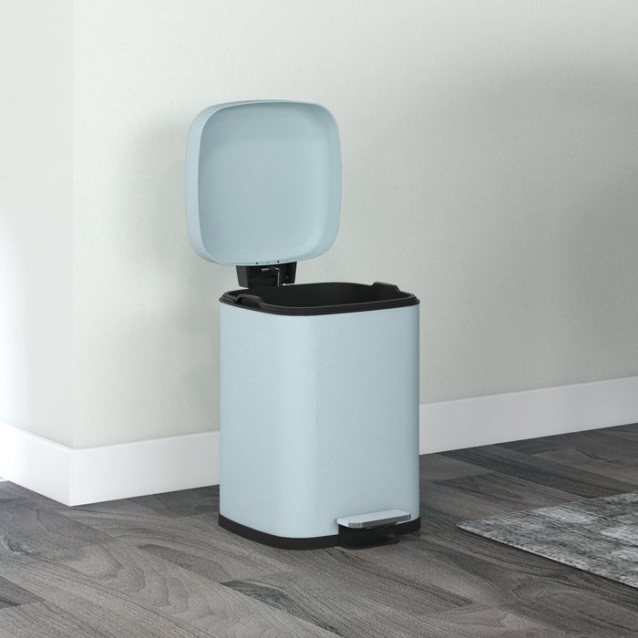 12 Litre Pedal Bin - Fingerprint Proof Kitchen Trash Can with Soft-Close Lid and Metal Construction - Ideal for Home Hygiene with Removable Inner Bucket and Foot Operation