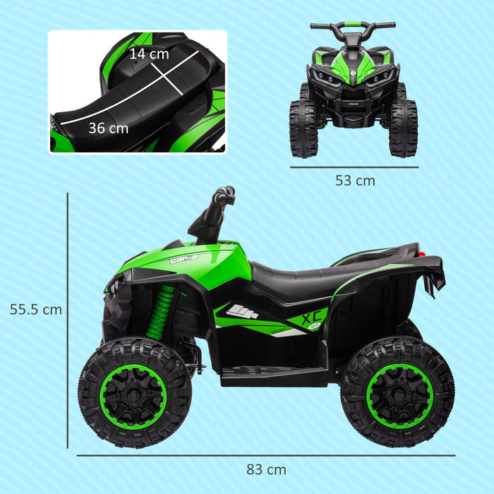 12V Electric Quad Bike for Kids - Equipped with Music & Horn Features, Ideal for Ages 3-5 - Fun Green Ride-On Toy Vehicle