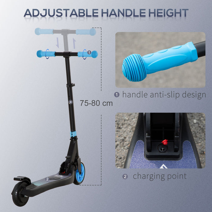 HOMCOM Folding Electric Scooter Adult E Scooter, 120W, with Rear Wheel Brake, 8km/h Maximum Speed, for Ages 6+ Years Old, Sky Blue | Aosom UK