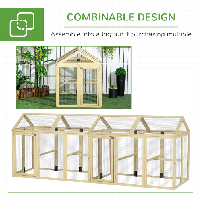 Expandable Wood Chicken Coop - Large Outdoor Run with Natural Wood Finish - Perfect for Backyard Poultry Enthusiasts