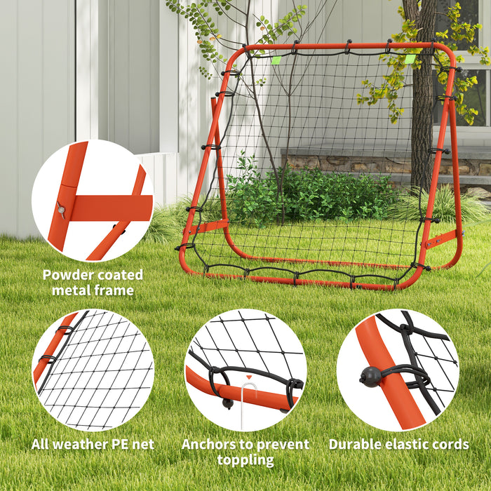 Adjustable Rebounder Net Kickback Target Goal - Ideal for Soccer Training and Skills Improvement - Suitable for Teens and Adults