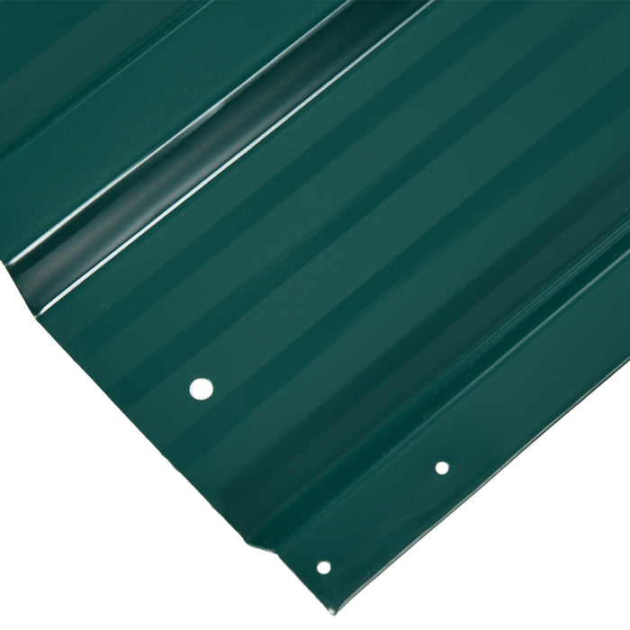 Galvanised Corrugated Roofing Sheets - 12-Pack Metal Panels for Greenhouses, Sheds & Carports, 129x45cm - Ideal for DIY Outdoor Structures in Green