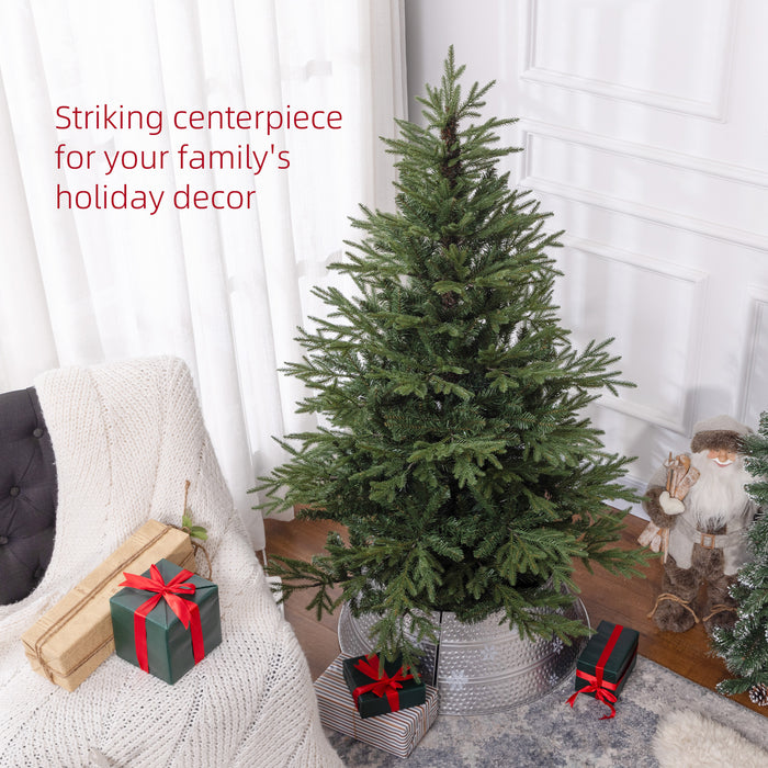 5ft Artificial Christmas Tree with Metal Stand - 1724 Tip Full Hinged Design, Realistic Greenery - Easy Assembly for Festive Home Decor