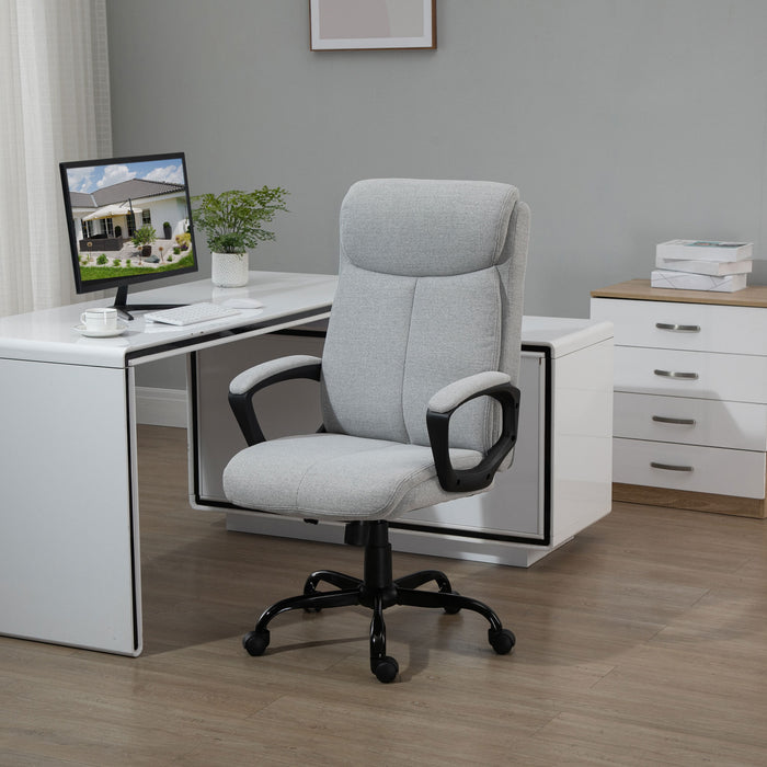 Ergonomic High Back Executive Chair - Swivel Office Task Seat with Padded Armrests & Adjustable Height - Ideal for Comfortable Home Office Use