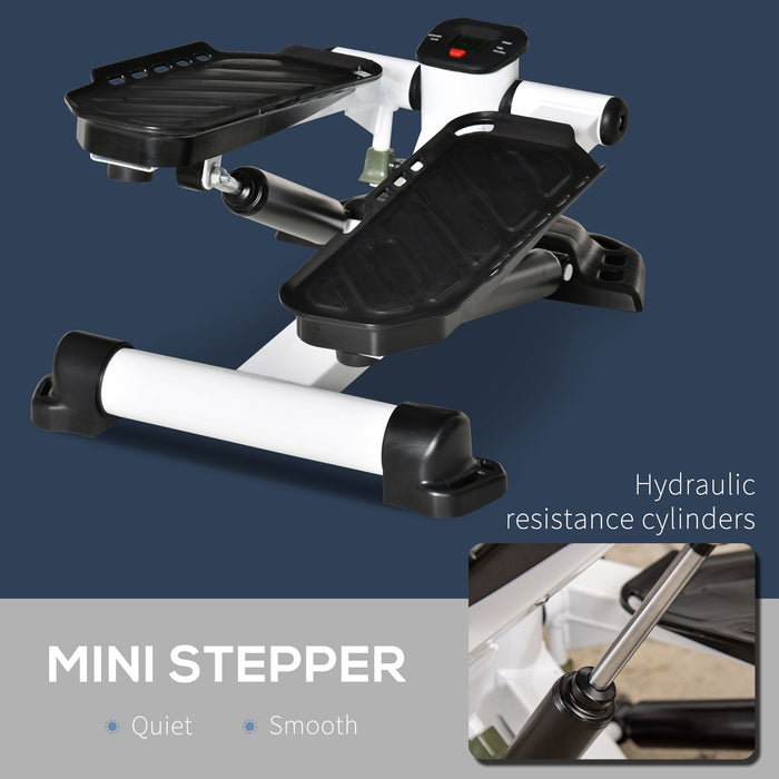 Aosom UK Mini Stepper - Compact, Portable Exercise Machine with LCD Monitor for Home & Office Workouts - Ideal for Fitness Enthusiasts on the Go