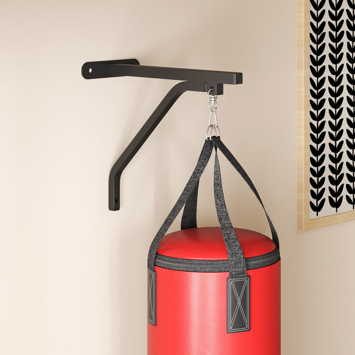 SPORTNOW Unfilled Punching Bag Set with Boxing Bag Bracket, Boxing Gloves, Hand Wraps and 360° Swivel Hook