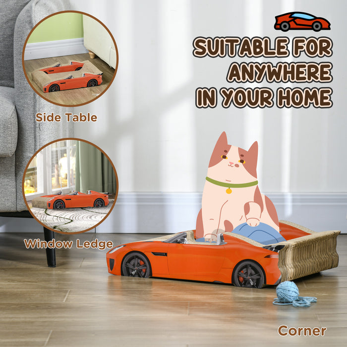 Car-Shaped 2-in-1 Cat Scratching Board - Includes Catnip - Entertaining and Scratching Solution for Cats