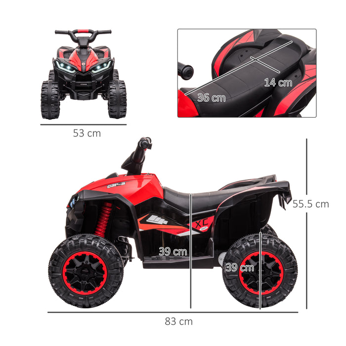 Electric 4-Wheeler ATV for Kids - 12V Ride-On Quad Bike with Music and Horn, Red - Suitable for Ages 3 to 5 Years