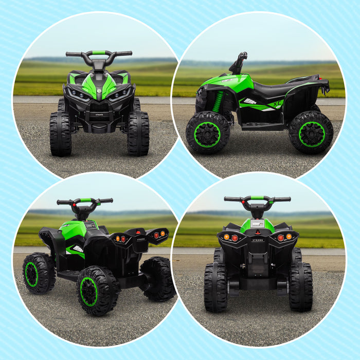 12V Electric Quad Bike for Kids - Equipped with Music & Horn Features, Ideal for Ages 3-5 - Fun Green Ride-On Toy Vehicle