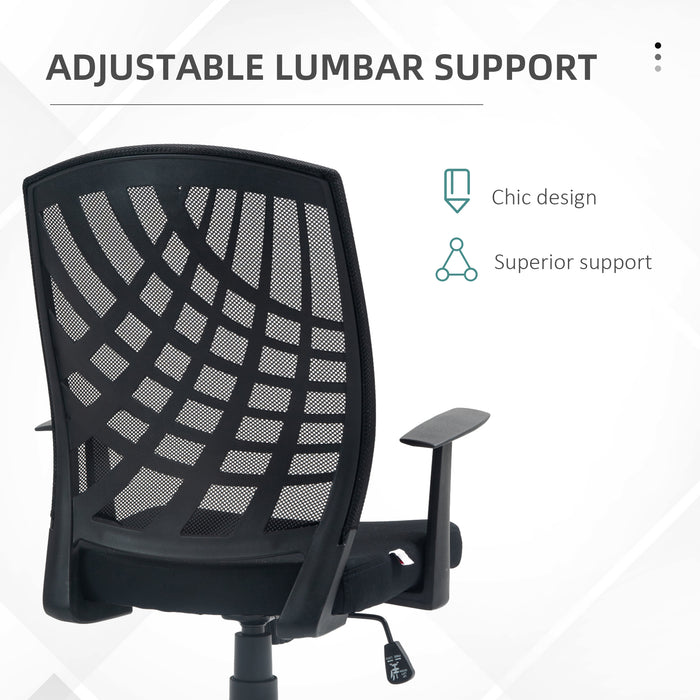 Ergonomic Mesh Desk Chair - Height Adjustable and Swivel Wheels - Comfortable Seating for Home Office Use