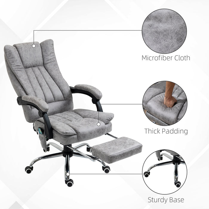 Ergonomic Heated Massaging Chair - 6-Point Vibration, High-Back, Breathable Faux Leather, Adjustable Height - Comfort for Home Office Use