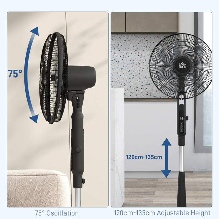 DC Pedestal Fan - 17.5'' Oscillating Fan with 28 Speed Settings and Mosquito Repellent - Features 3 Modes, 75° Oscillation, 12-Hour Timer, Adjustable Height for Home Comfort