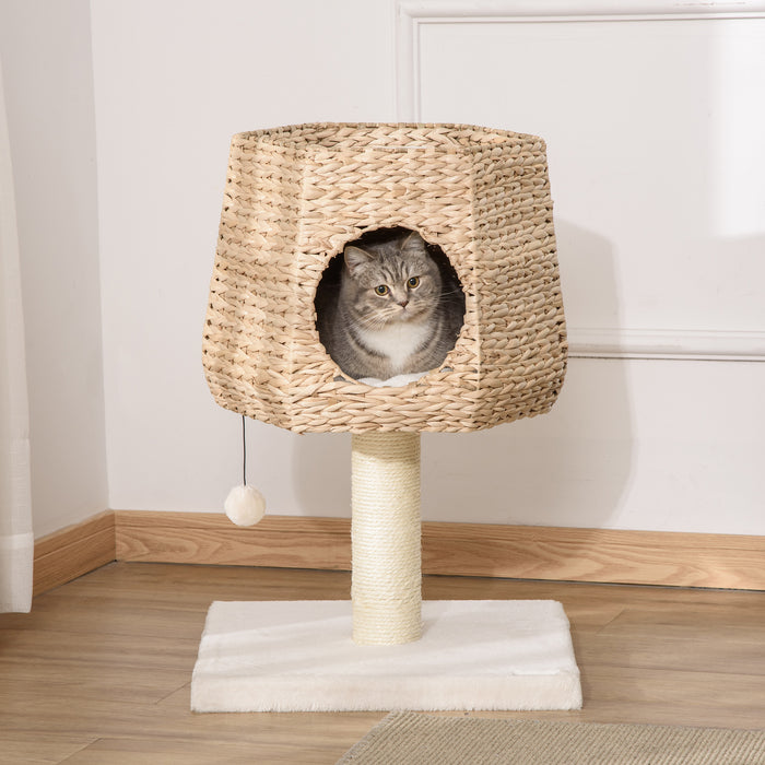 Climbing Activity Center for Cats - Multi-Level Kitten Tree Tower with Fluffy Cattail Bed, Condo & Sisal Scratching Posts - Ideal for Playful Kittens and Cats