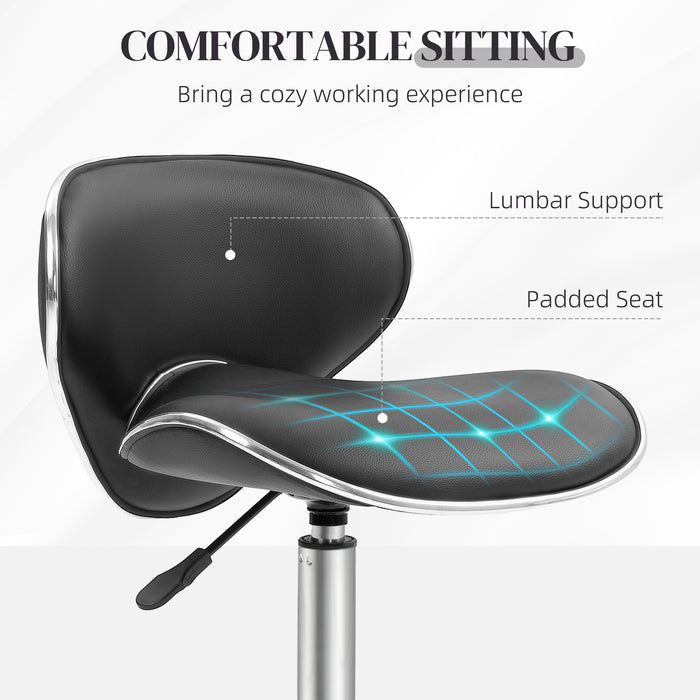 Adjustable Swivel Salon Chair - Ergonomic Rolling Stool for Beauty Spa, Black - Comfort Seating for Beauticians and Therapists