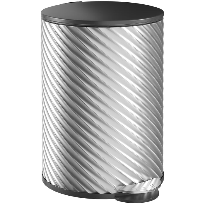 Stainless Steel 20L Kitchen Trash Can - Soft-close Lid & Fingerprint-Proof Pedal Bin - Ideal for Home & Office Waste Management With Removable Bucket