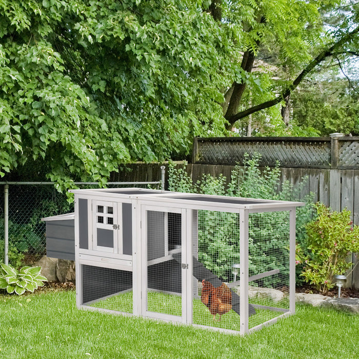 Deluxe Wooden Chicken Coop with Outdoor Run - Hen House and Poultry Cage Featuring Nesting Box and Removable Tray - Perfect for Backyard Farmers and Home Egg Production