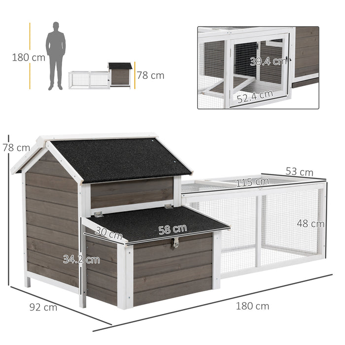 Deluxe 2-Tier Wooden Chicken Coop - Spacious Hen House with Nesting Box, Removable Tray, and Outdoor Run - Ideal Poultry Habitat for Backyard Farmers