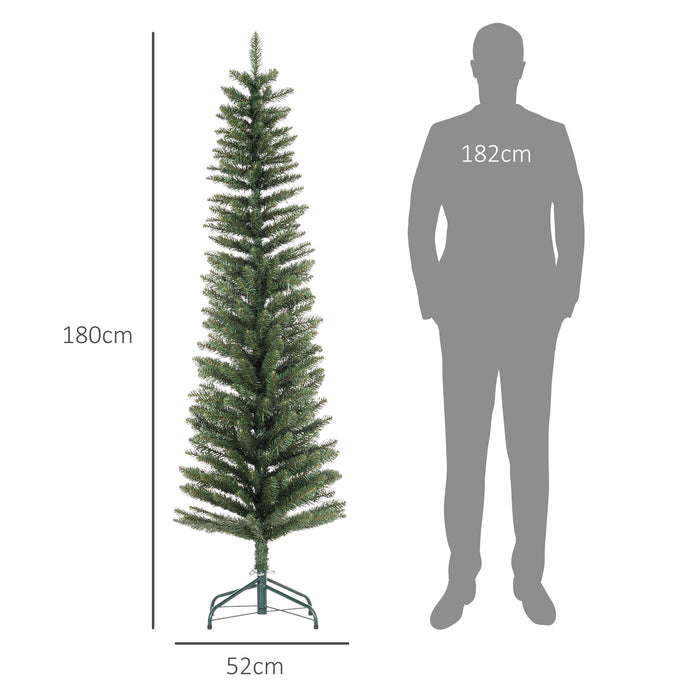 HOMCOM 6ft Artificial Bare Pencil Christmas Tree - Green